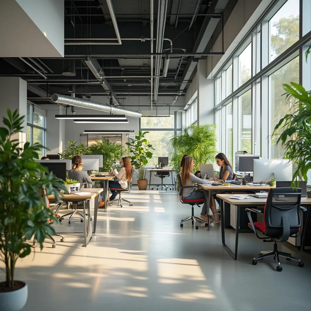 Ambiente de trabajo en nuestra oficina moderna